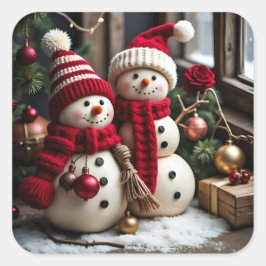 Adesivo Quadrado Natais vintages - Autocolantes