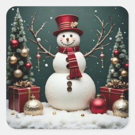 Adesivo Quadrado Natais vintages - Autocolantes