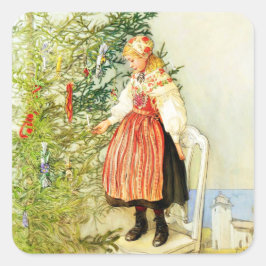 Adesivo Quadrado Natais vintages Carl Larsson sueco