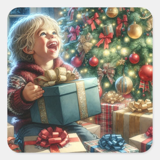 Adesivo Quadrado Natais vintages Eve Joy (Frente)