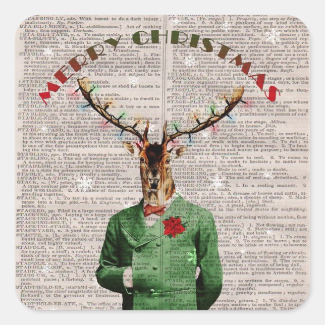 Adesivo Quadrado Natais vintages Rebeldes Vinhetas de Natal (Frente)