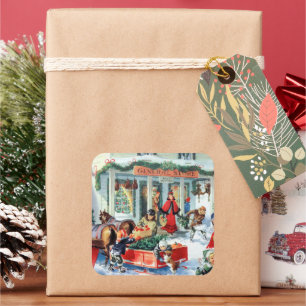 Adesivo Quadrado natais vintages retrorreflectores comprando