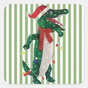 Adesivo Quadrado Natal Alligator