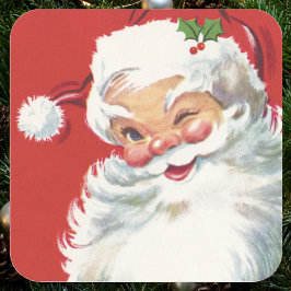 Adesivo Quadrado Natal Antigo Papai Noel, Alegre e Piscando