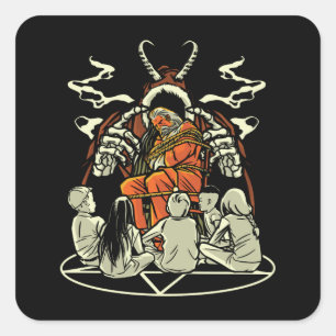 Adesivo Quadrado Natal assustador