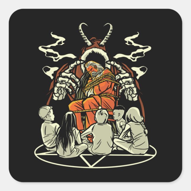 Adesivo Quadrado Natal assustador (Frente)