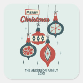 Adesivo Quadrado Natal atômico do século médio