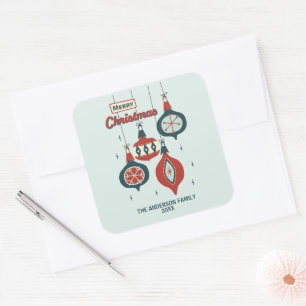 Adesivo Quadrado Natal atômico do século médio