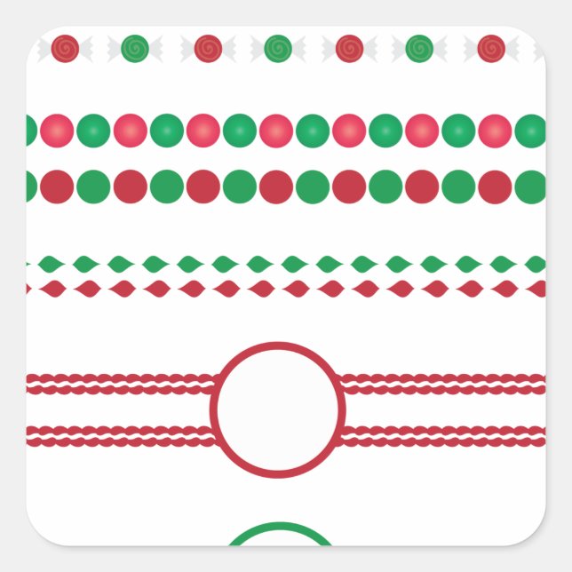 Adesivo Quadrado natal borda quadros feriados (Frente)