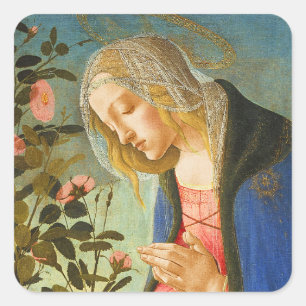 Adesivo Quadrado Natal Botticelli Madonna e Criança