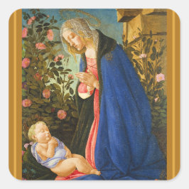 Adesivo Quadrado Natal Botticelli Madonna e Criança