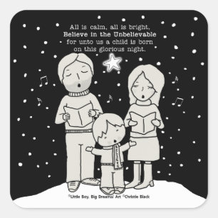 Adesivo Quadrado Natal Caroling