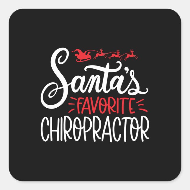 Adesivo Quadrado Natal Chiropractor Santas Favorito (Frente)