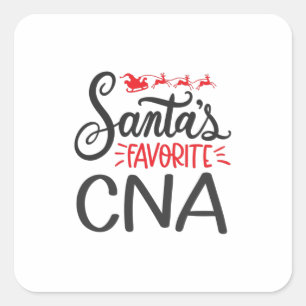 Adesivo Quadrado Natal CNA Santas favorita da CNA