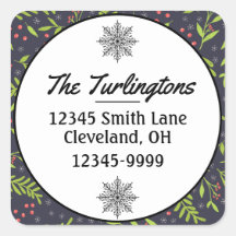 Natal Cypress Snowflakes Berry Endereço de Devoluç