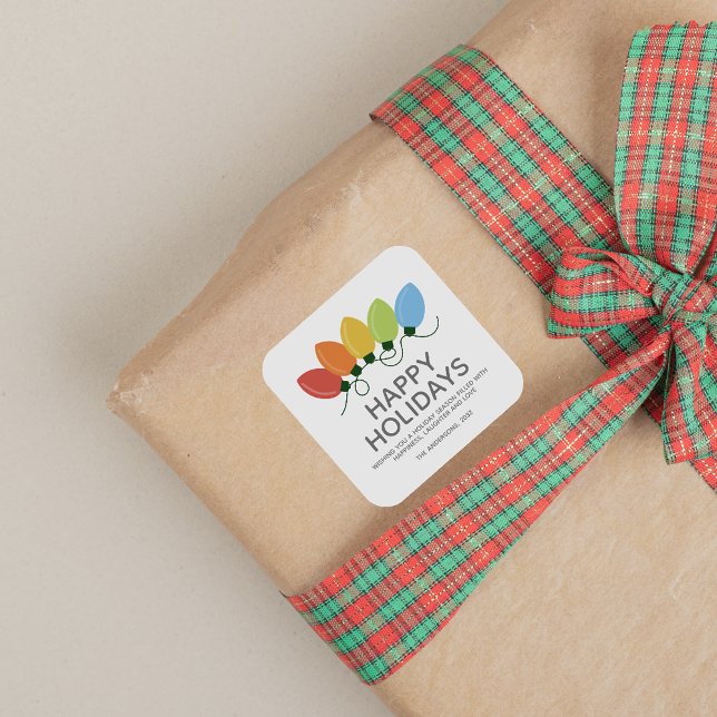 Adesivo Quadrado Natal das Luzes Gráficas Modernas (Criador carregado)