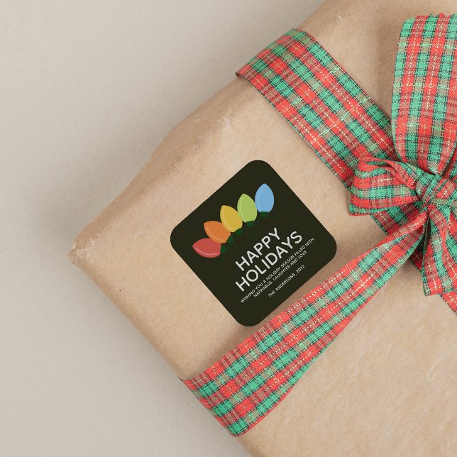 Adesivo Quadrado Natal das Luzes Gráficas Modernas (Criador carregado)