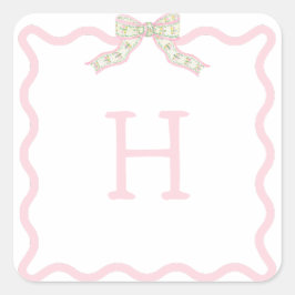 Adesivo Quadrado Natal de Coquette Wavy Foto de Natal