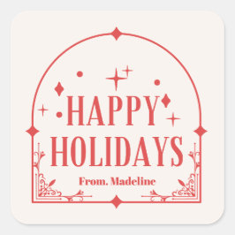 Adesivo Quadrado natal de festa de tarô moderno