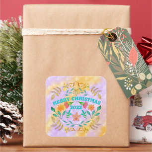 ADESIVO QUADRADO NATAL DE MERCADO PERSONALIZADO 2022