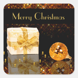Adesivo Quadrado Natal de Ouro