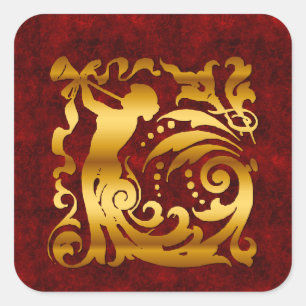 Adesivo Quadrado Natal de Ouro decorativo
