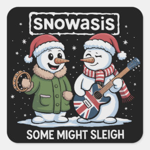 Adesivo Quadrado Natal de Rock SNOWASIS Alguns Podem Atropelar Bone