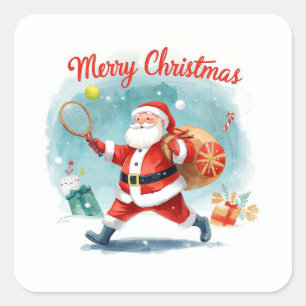Adesivo Quadrado Natal de Tênis com Papai Noel