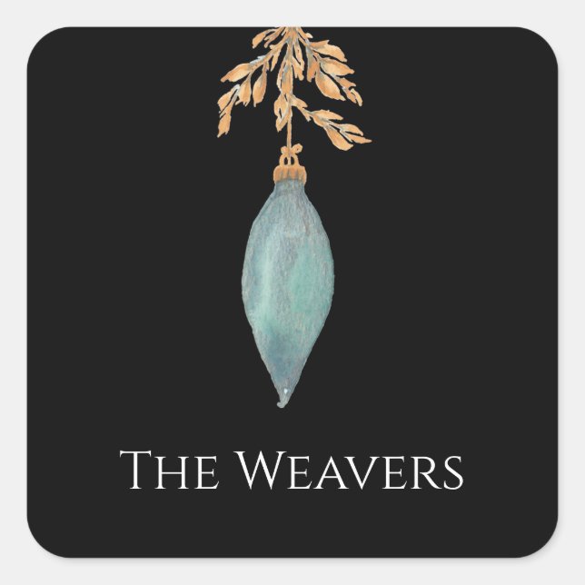 Adesivo Quadrado Natal de Turquoise Original Moderna (Frente)