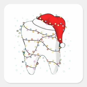 Adesivo Quadrado Natal Dental Dunny Dentista Férias