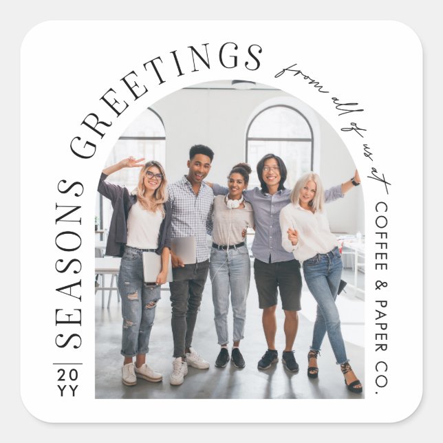 Adesivo Quadrado Natal do Business Modern Arch (Frente)