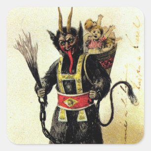 Adesivo Quadrado Natal do Krampus Assusty Demon Holiday