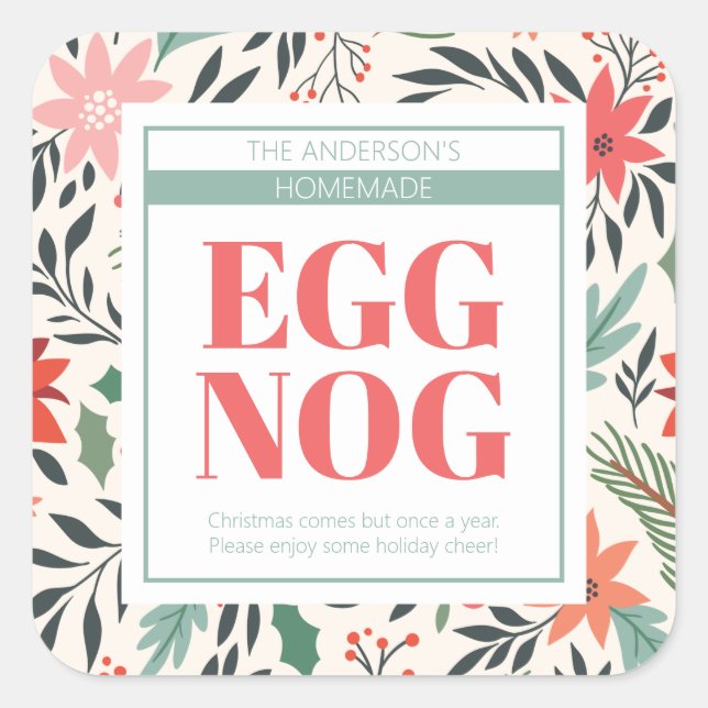 Adesivo Quadrado Natal Eggnog (Frente)