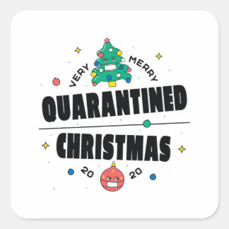 Adesivo Quadrado natal em quarentena