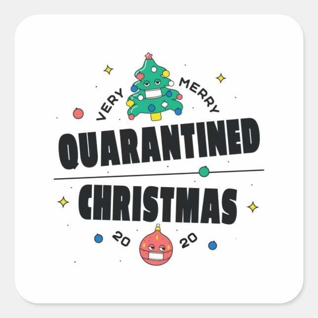 Adesivo Quadrado natal em quarentena (Frente)