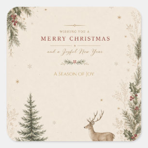 Adesivo Quadrado Natal escandinavo personalizado