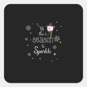 Adesivo Quadrado Natal Esta É A Época De Sparkle