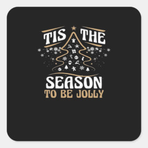Adesivo Quadrado Natal Esta É A Época Fofo Jolly
