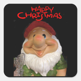 ADESIVO QUADRADO NATAL FELIZ DO GNOME STICKER