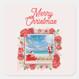 Adesivo Quadrado Natal Fofo e Brilhante