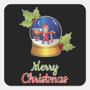 Adesivo Quadrado Natal Geek Noel Legal Presente Engraçado Ideia