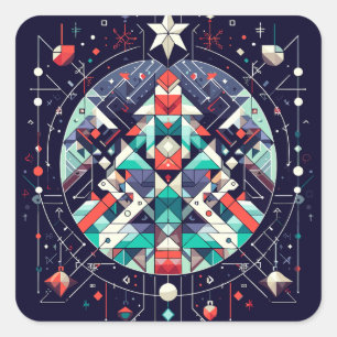 Adesivo Quadrado Natal Geométrico