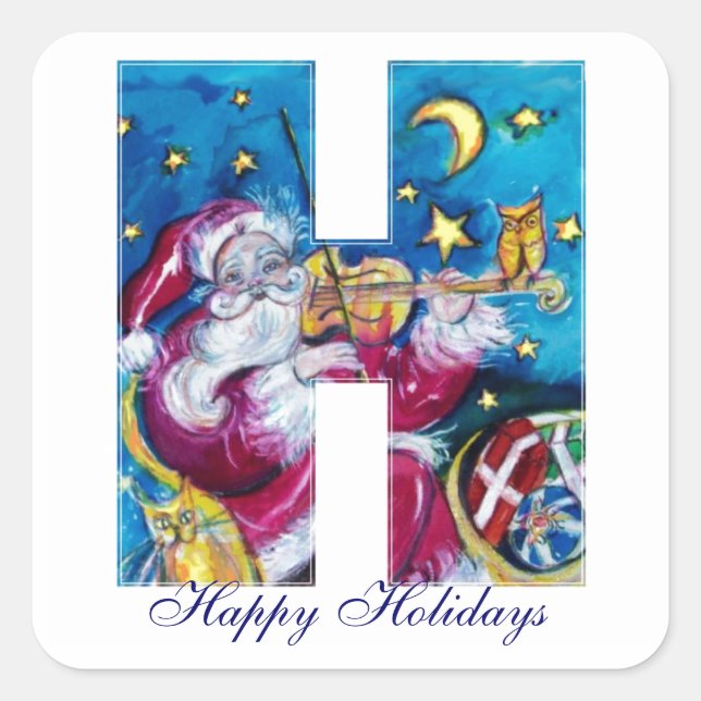 ADESIVO QUADRADO NATAL H CARTA/MONOGRAMA DE PAPAIS NOEIS INSPIRADOS (Frente)