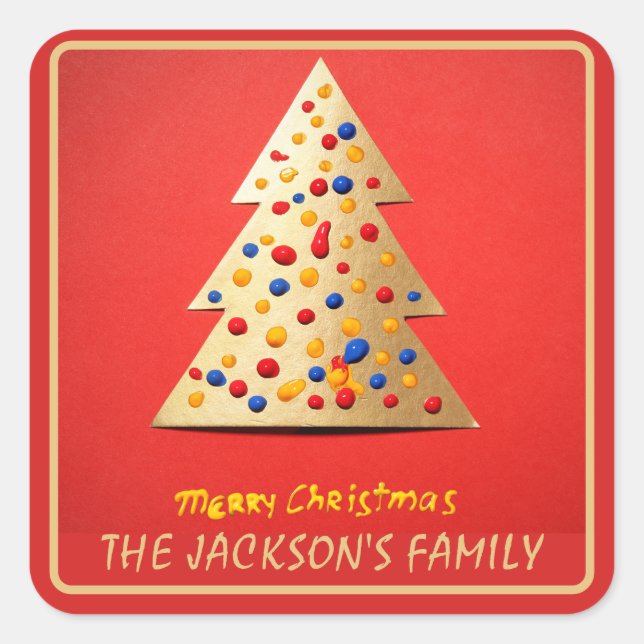 Adesivo Quadrado Natal Holly Berry Comida Feriado Caseiro (Frente)