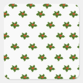 Adesivo Quadrado Natal Holly Pattern