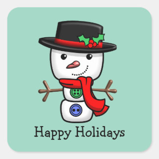 Adesivo Quadrado Natal Jolly Snowman Stickers