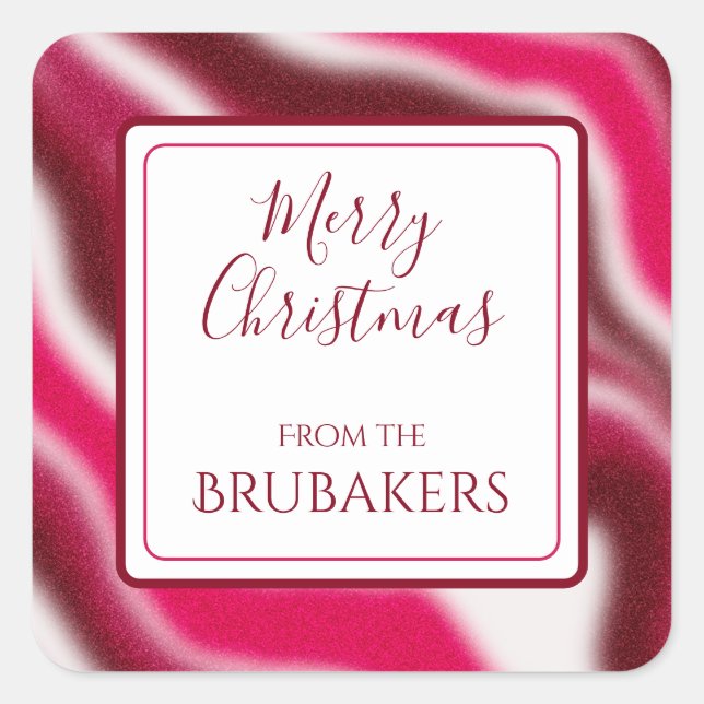 Adesivo Quadrado Natal Legal Vermelho Moderno Candy Candy (Frente)