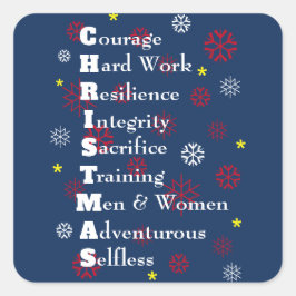 Adesivo Quadrado Natal Militar Personalizável