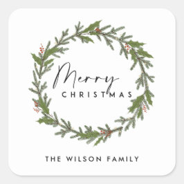 ADESIVO QUADRADO NATAL MODERNO DO ELEGANTE BURANO HOLLY BERRY