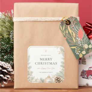 Adesivo Quadrado Natal Moderno Elegante Neutro